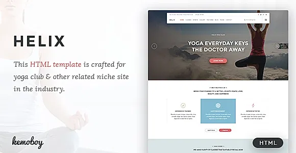 Helix - Yoga Club HTML Template