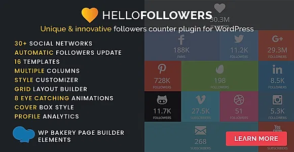 Hello Followers - Social Counter Plugin for WordPress WordPress Plugin