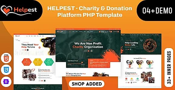 Helpest - Charity & Donation Platform PHP Template