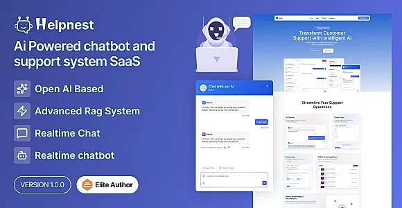 Helpnest - Ai Powered Chatbot And Support Ticketing System Saas