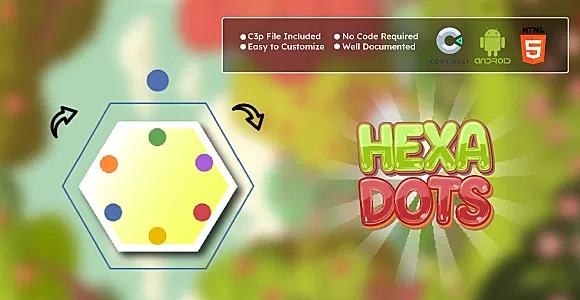Hexa Dots Puzzle Game: Construct 3 HTML5 & Android Game Templates