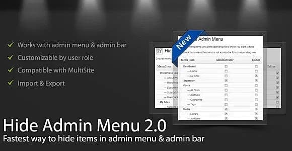 Hide Admin Menu WordPress Plugin