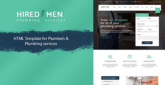 HiredMen - Plumber Services Template