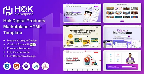 Hok – Digital Product Marketplace HTML Template