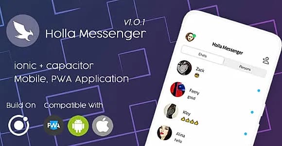 Holla Messenger - Ionic 6 - Pwa Mobile App