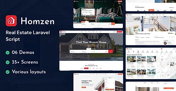Homzen - Laravel Real Estate Agency Portal Multilingual