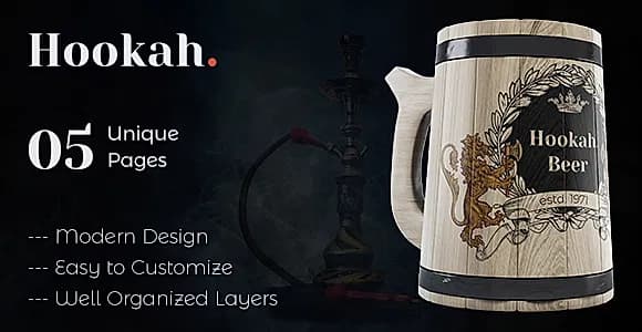 Hookah - Beer Bar PSD Template
