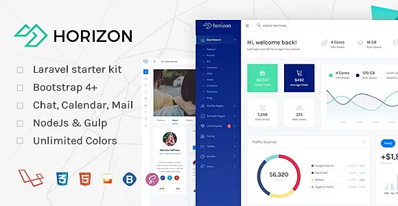 Horizon - Laravel + Bootstrap 4 Admin Dashboard Template