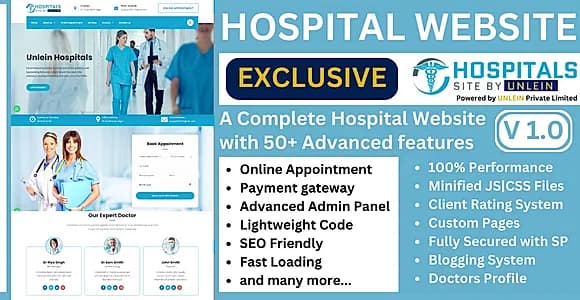 Hospital Website - Online Appointment System and Advanced Admin Panel