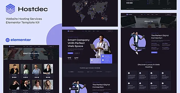 Hostdec - Website Hosting Services Elementor Template Kit