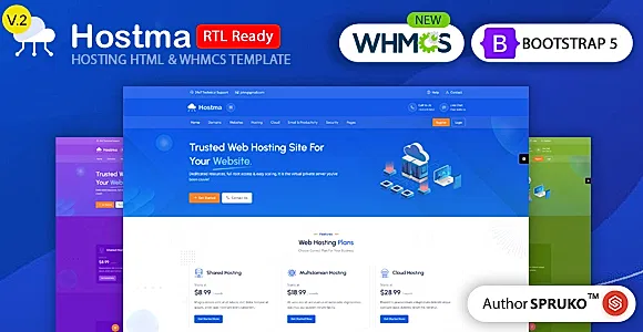 Hostma – Hosting HTML & WHMCS Template