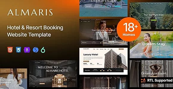 Hotel Booking Website Template - Almaris