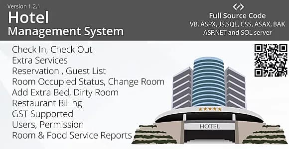Hotel Management System - VB, ASP.NET, AJAX, Multiple TAX (GST)