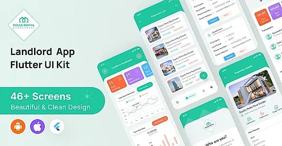 House Rental Management  Flutter App UI Kit ( Android & iOS)