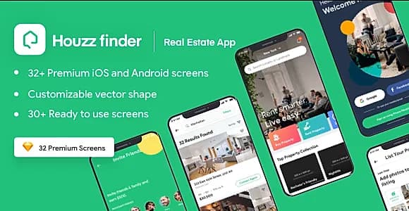 Houzz Finder - A Real Estate iOS Mobile App UI Kit