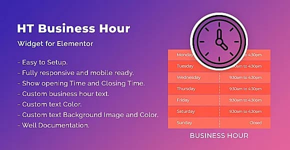 HT Business Hours for Elementor WordPress Plugin