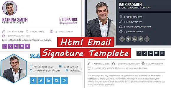 HTML Email Signature Template – Modern, Responsive & Fully Customizable