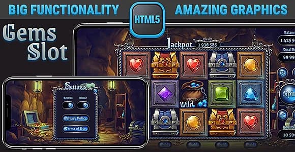 HTML Responsive Slot • Gems Casino Game