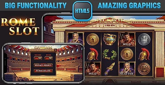 HTML Responsive Slot • Rome Slot Casino Game