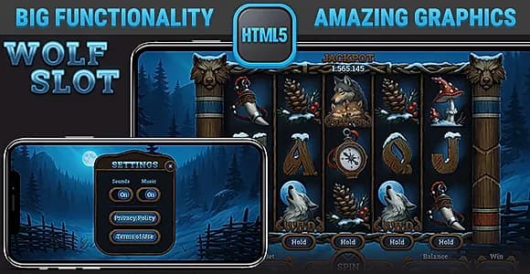 HTML Responsive Slot • Wolf Forest Casino Game