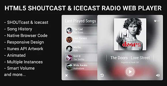 HTML5 Shoutcast & Icecast Radio Web Player