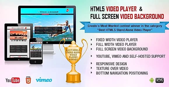 HTML5 Video Player & FullScreen Video Background