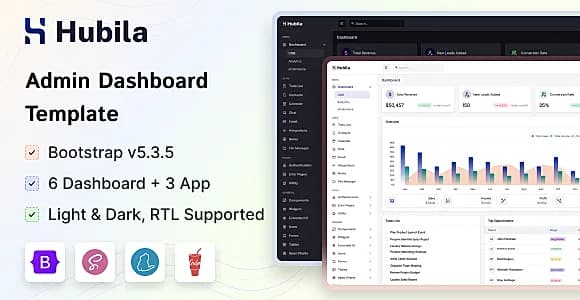 Hubila - Bootstrap Admin and Dashboard UI Kit