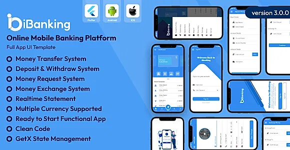 iBanking - Online Mobile Banking Platform Flutter App