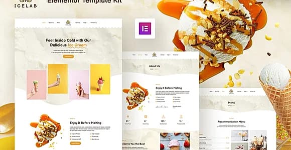 Icelab – Ice Cream & Frozen Yogurt Shop Elementor Template Kit