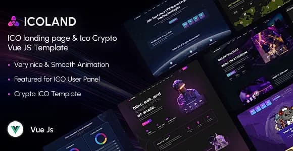 ICOLand | ICO landing page & ICO Crypto Vue Js Template