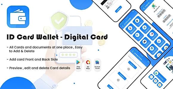 ID Card Wallet - Digital Card Saver - Digital ID Card Holder - ID Card Mobile Wallet - Documents