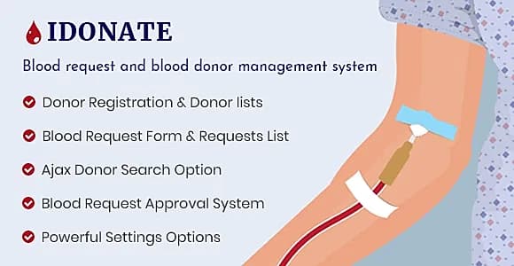 IDonate Pro - Blood Donation Management System WordPress Plugin