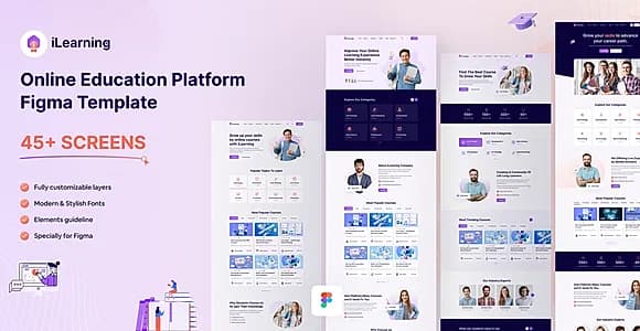 iLearning - Online Education Platform Figma Template