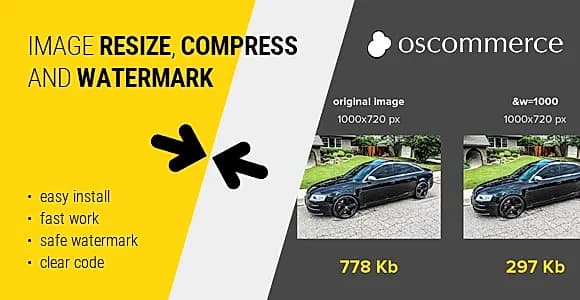 Image resize, compress and watermark for osCommerce
