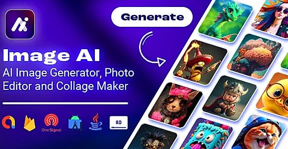 ImageAi - Ai Image Generator, Editor, Collage Maker Android App + AdMob Ads