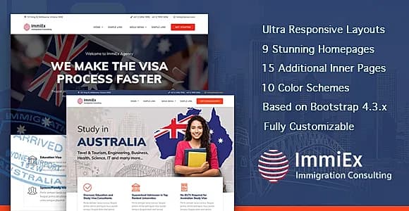 ImmiEx - Immigration and Visa Consulting Website Template