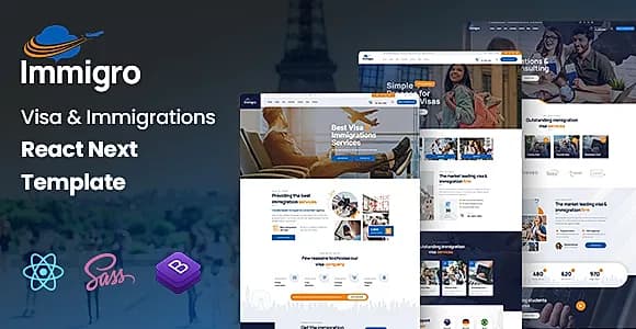 Immigro - Visa & Immigration Services React NextJs Template