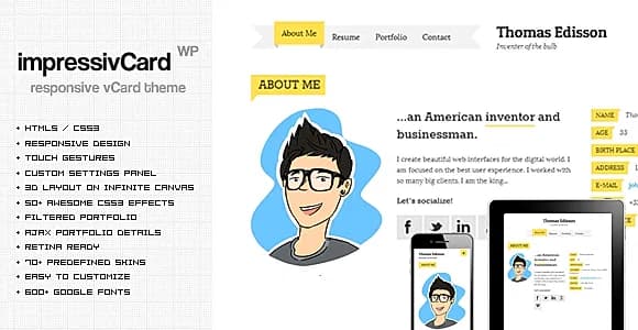 impressivCard WordPress Theme