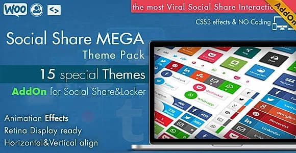 Indeed Share Mega Theme Pack (Social Share&Locker Pro Add-On) WordPress Plugin