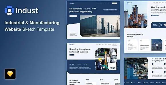 Indust - Sketch Industrial & Manufacturing Website Template
