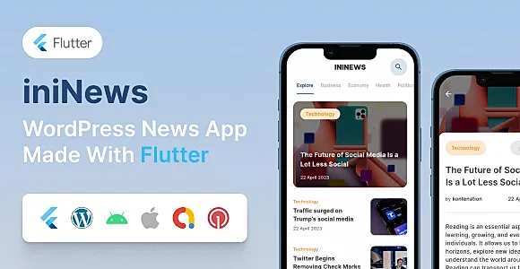 iniNews - Flutter mobile app for WordPress