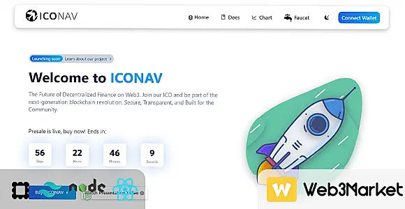 Initial Coin Offer (ICO) Web3 - ICONAV DApp & Solidity Contract