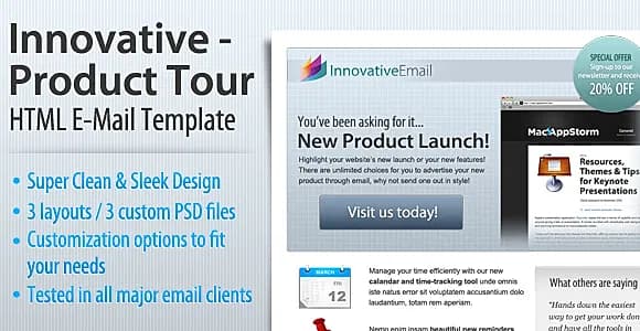 Innovative - Product Tour HTML Email Template