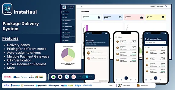 InstaHaul - Package Courier Delivery App with Admin Backend