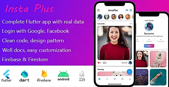 InstaPlus - Complete app Instagram, 9GAG clone Android iOS