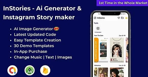 InStories- AI Image Generator & Instagram Story maker, Insta Story Maker, Ai Generator Admob Android
