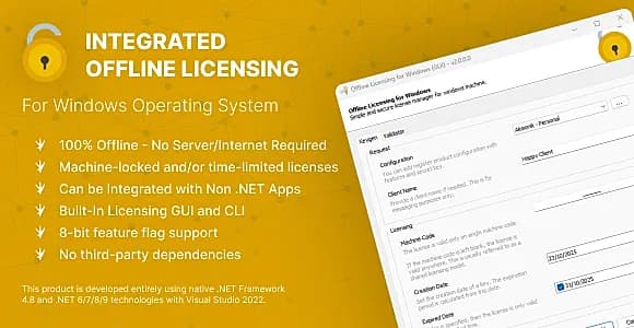Integrated Offline Licensing for Windows – Built with .NET