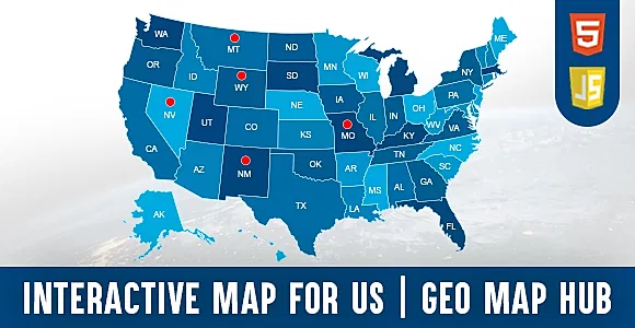 Interactive Map for US - HTML Lite | GEO Map Hub