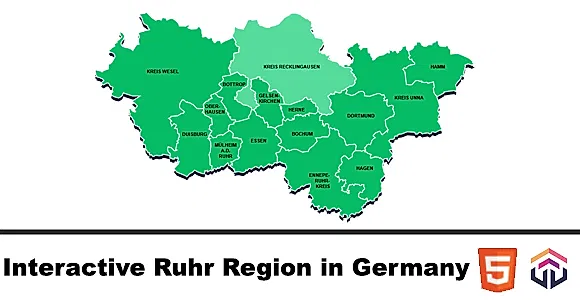Interactive Ruhr Region in Germany Map