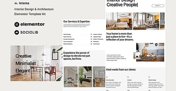 Interna - Interior Design & Architecture Elementor Template Kit